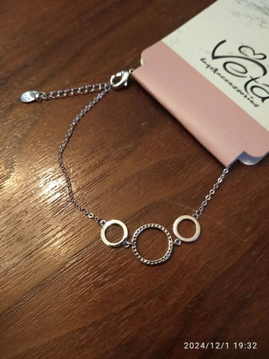 VETA bracelet with small diamonds, stainless steel