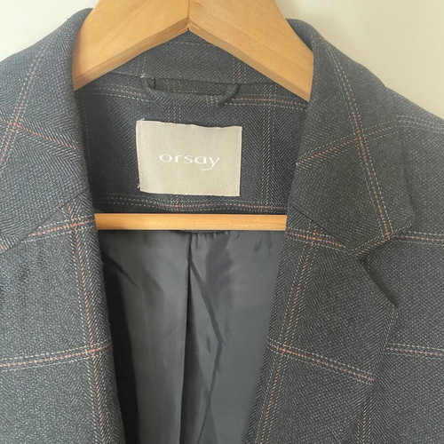 Orsay jacket blue with brown stripe and corduroy elbow in like new condition