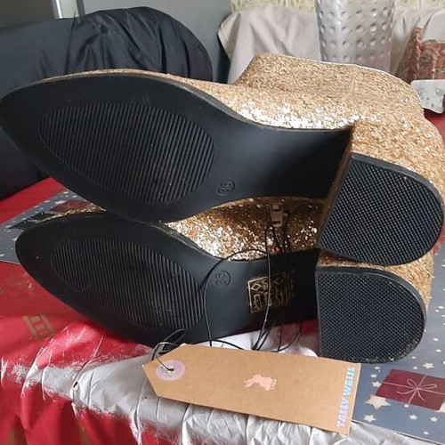Μποτάκια ankle boots καινούργια, χρυσαφί, μέγεθος 36