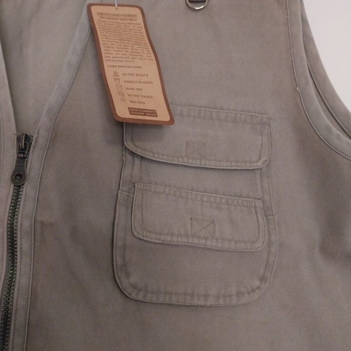 Shengyabao men's vest beige XL new with multiple pockets