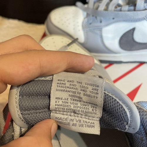 Nike Dunk Low sneakers, grey and white, size 42.5