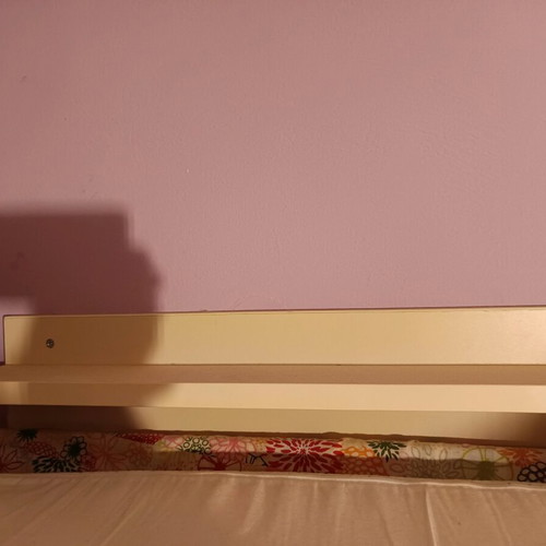 Teen bunk bed with desk and storage like new, carpenter-made