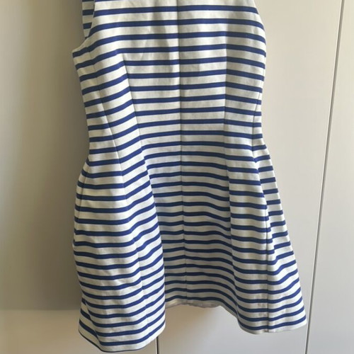 Zara Balloon Dress M/L Used, Blue White Striped