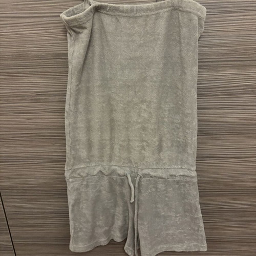 Terry Cloth One-Piece Shorts Romper used, gray, size M