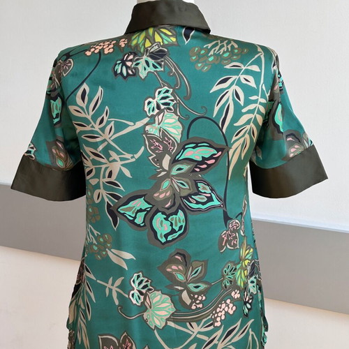 Frederica Erre floral satin shirt size S like new
