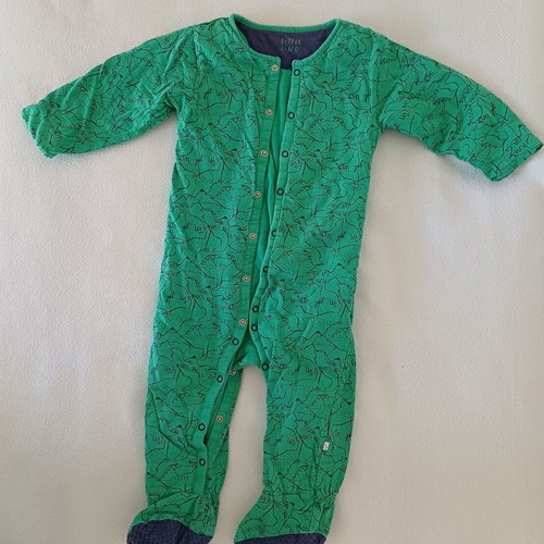 Mothercare sleeping bag 18-24 months green used with dinosaur patterns