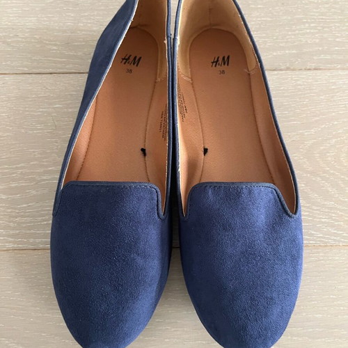 H&M women's blue moccasins like new, size 38