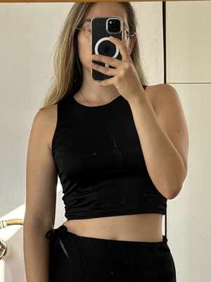 Crop top Pink Woman μαύρο, σαν καινούργιο