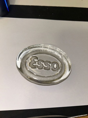 Vintage glass Esso Pappas paperweight, like new, collectible