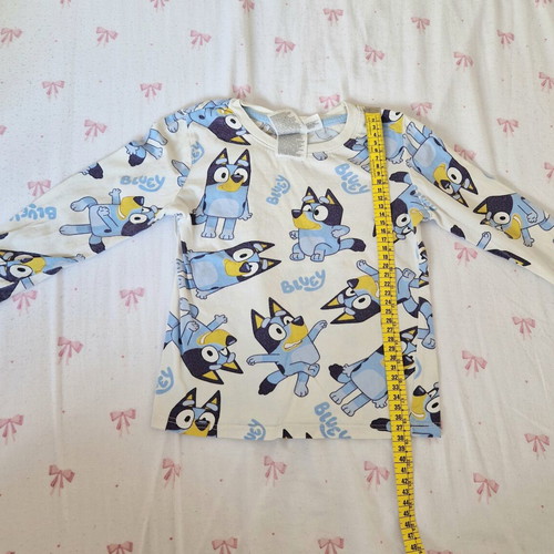 Bluey children's pajamas size 116cm used, H&M white and blue