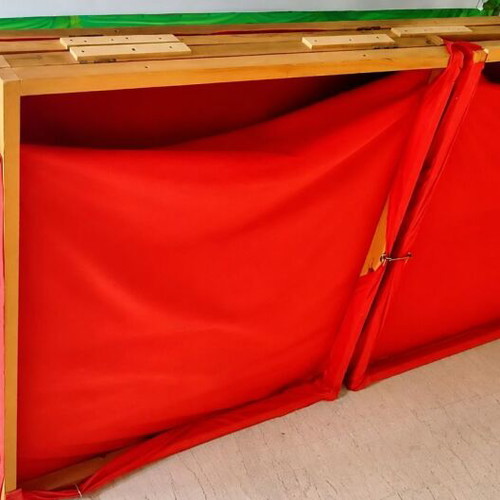 Professional folding Karagiozis shadow theater curtain with lantern holder