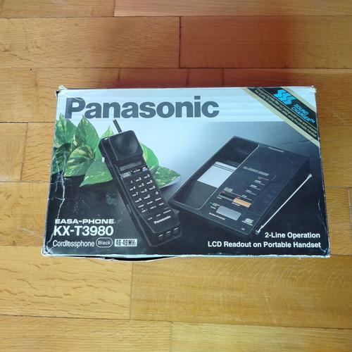 Panasonic KX-T3980 cordless phone used, 1990s, black