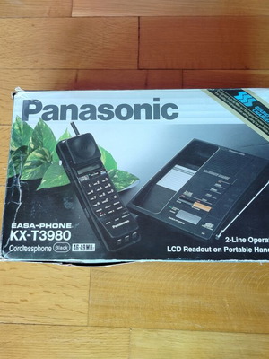 Panasonic KX-T3980 ασύρματο τηλέφωνο μεταχειρισμένο, δεκαετία 90, μαύρο