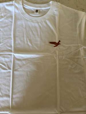 T shirt new medium 100% cotton with bronze eagle print