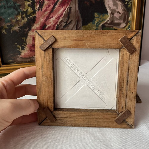 Vintage ceramic tile California with wooden frame like new