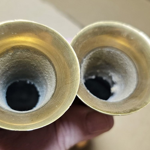 Vintage Indian brass vases used, set of two