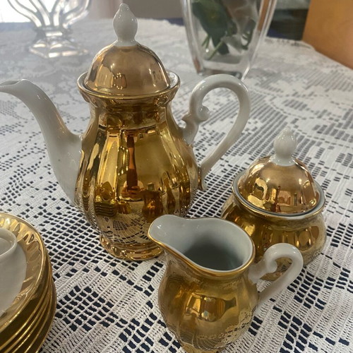Wunsiedel Bavaria vintage porcelain coffee set like new, 15 pieces