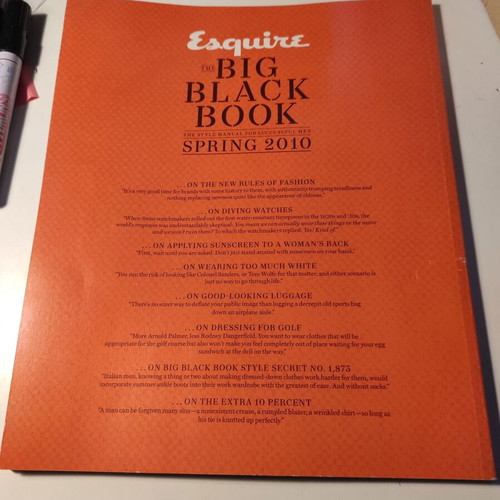 Esquire The Big Black Book Spring 2010 like new