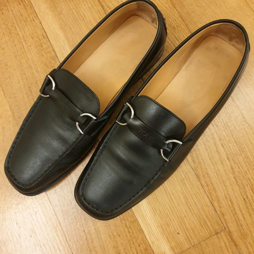 Tod's leather moccasins used, black, size 39
