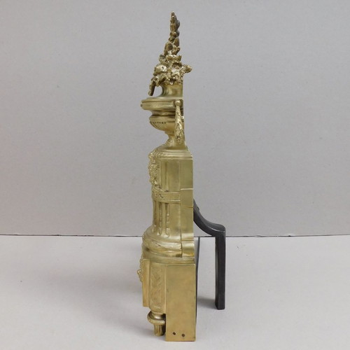 Decorative French Neoclassical Bronze Fireplace Triptych