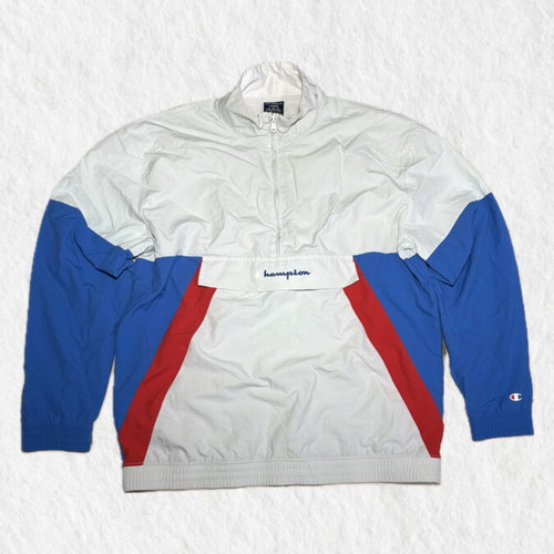 Champion Jacket used color block pullover, size L