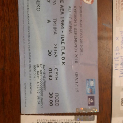 AEL tickets used from matches 2007-2010