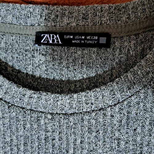 Zara ribbed knit dress no M with belt, like new, beige-brown