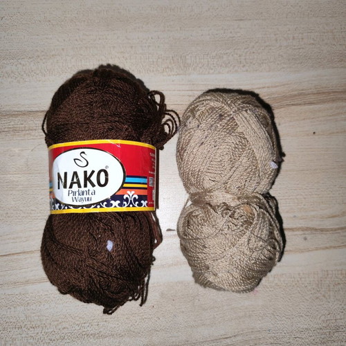 Nako yarn like new, brown and salmon