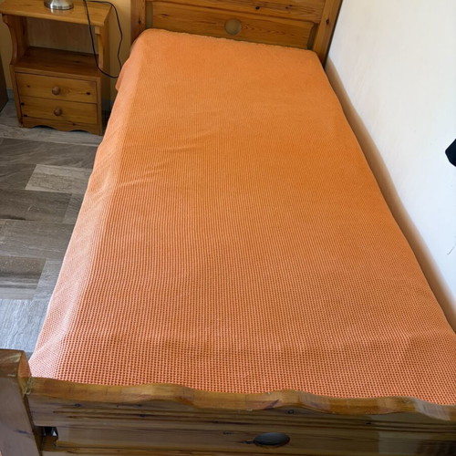 Bed with nightstand used, height 197 cm, width 90 cm