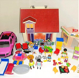 Playmobil σπιτάκι βαλιτσάκι, αυτοκίνητο, παιδικός σταθμός πακετο