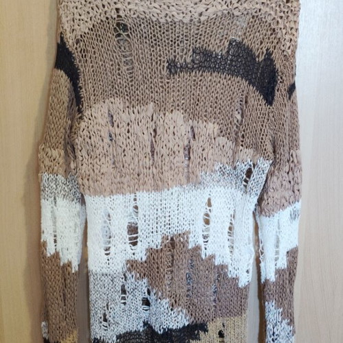 Zara knitted sweater like new, size L, beige and brown