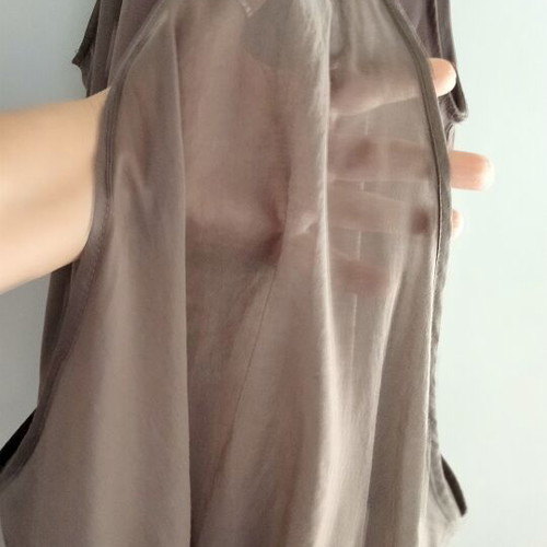 Anel Fashion Sleeveless Bubble Top Size L like new, beige brown