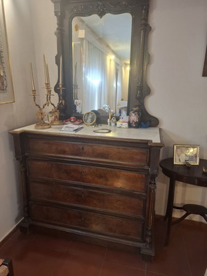 Antique buffet from 1900 used, solid walnut