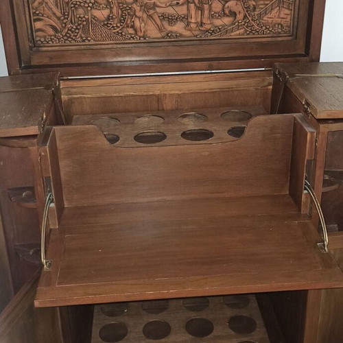 Authentic Chinese Bar Like New With Hand-Carved Details