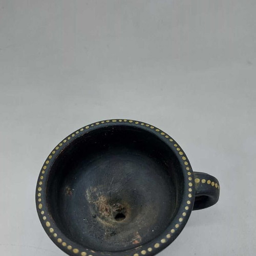 Ceramic incense burner used vintage with flowers 7.5x9.5x8cm