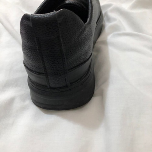 Slip-on men's shoes size 43 black like new, synthetic leather