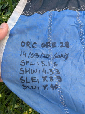 Sailing sail used, measured for small boat 26-29 feet