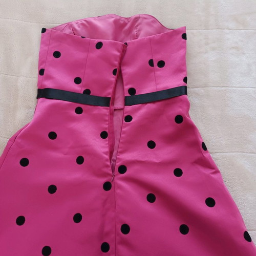 Vintage strapless dress used, size S, pink