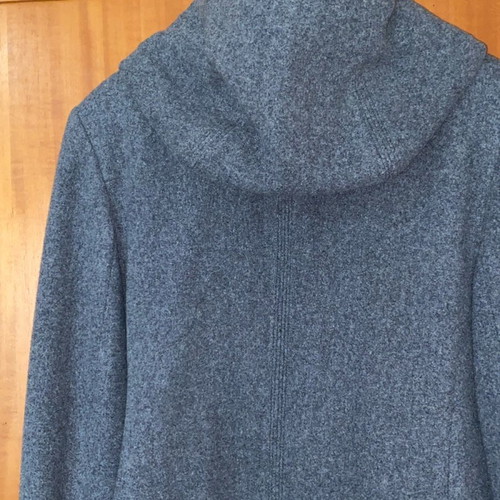 Women's coat used gray with black knitted details