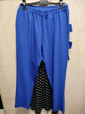 Set pants and polka dot tunic new, size Large-XL, black and blue