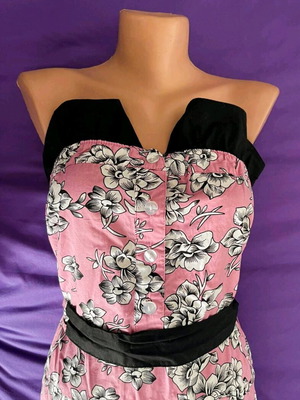 Floral strapless dress Fullah Sugah like new, 100% cotton, size M