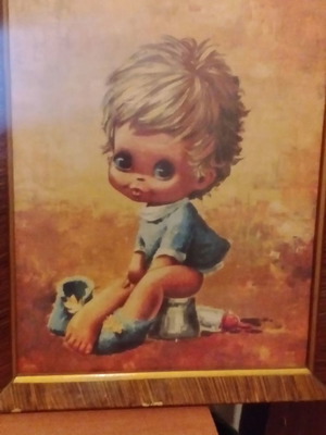Καδράκι πίνακας Big Eye Kids αγοράκι σε γιογιο μεταχειρισμένο vintage