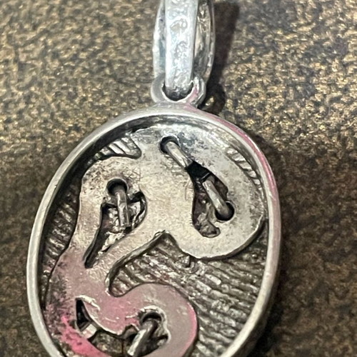Silver 925 pendant used, hammered