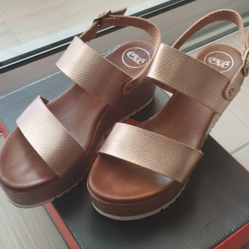 Exe pink gold flatform sandals, size 37
