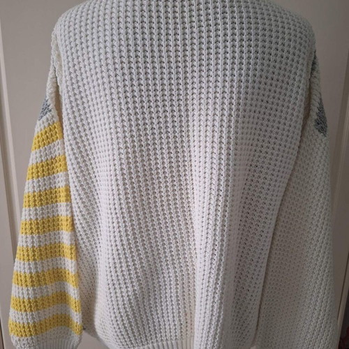 Lucifair women's three-color knitted sweater with stripes like new