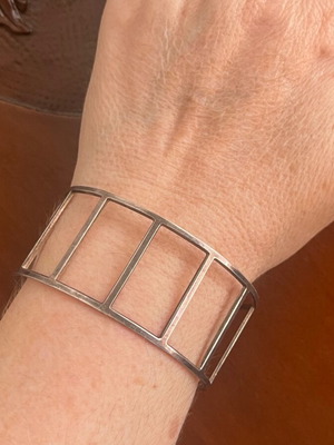 Ιταλικό Ασημένιο Βραχιόλι Βιντάζ 925 Art Deco σαν καινούργιο