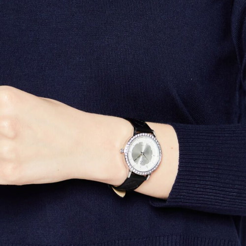 Christian Lacroix women's watch new with black leather strap