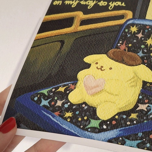 Pompompurin print new, on thick 300g paper 15×15cm