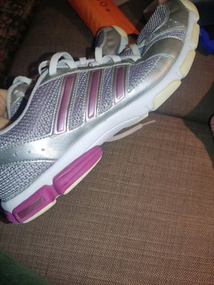 Adidas women's silver sports shoes like new, size 39