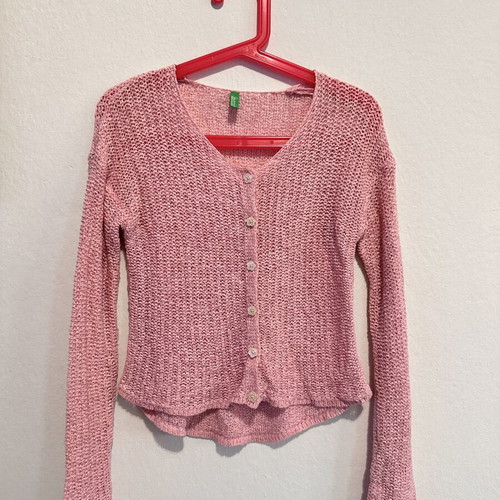 United Colors of Benetton pink knitted cardigan for girls 8-10 years